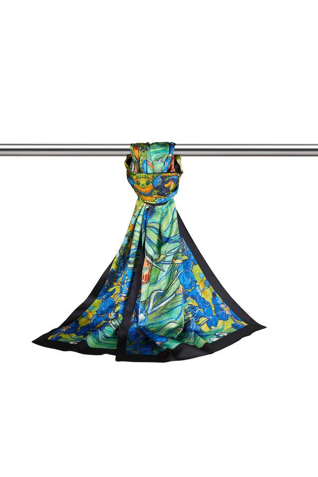 Green Irises Silky Foulard - 3