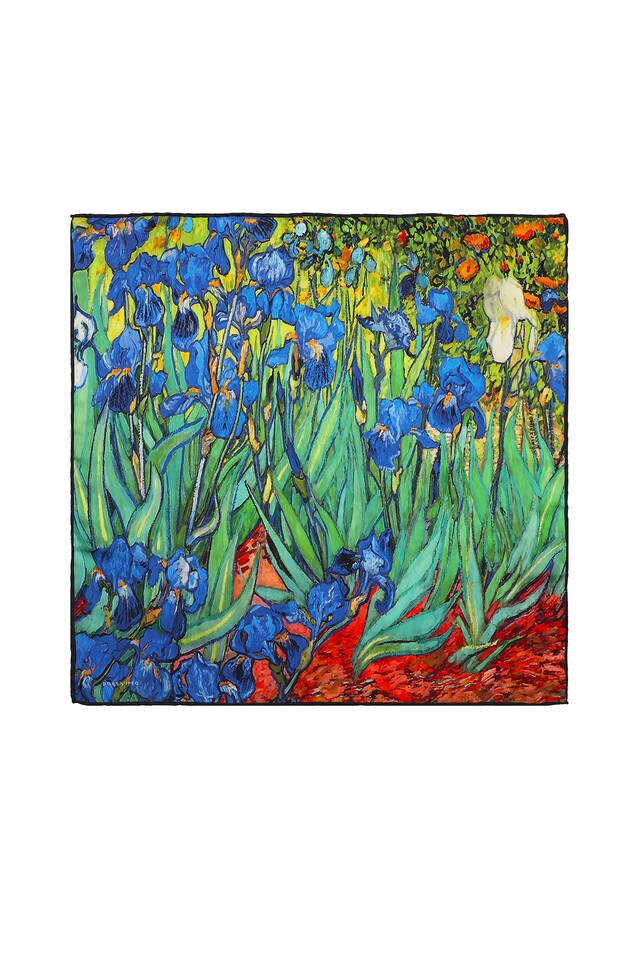 Green Irises Silky Pocket Square 