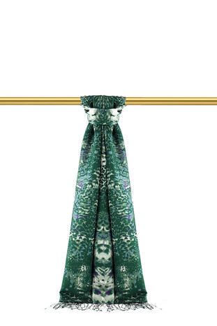 Green Leopard Silk Scarf - Thumbnail
