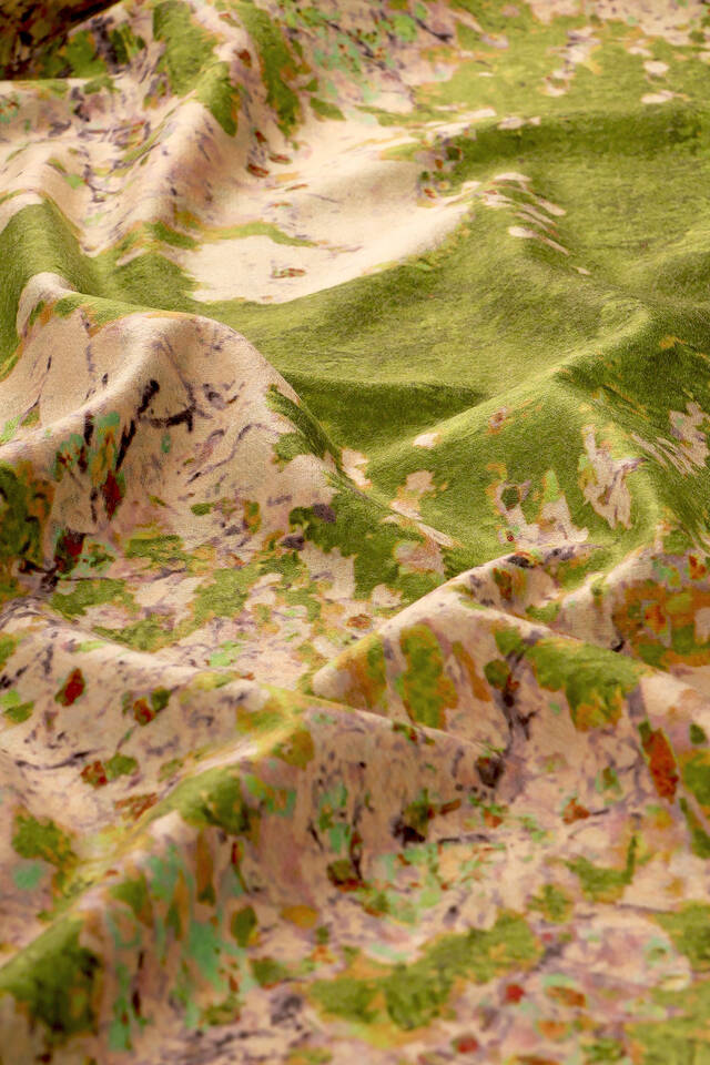 Green Peach Tree Pattern Winter Shawl - 5