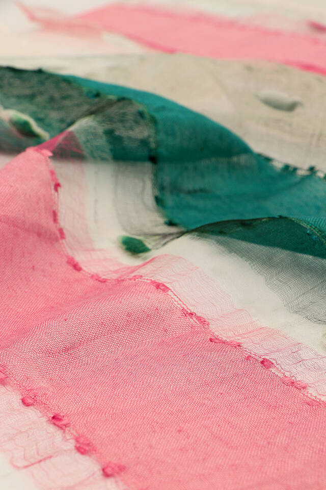 Green Pink Gradient Cocoon Foulard - 3