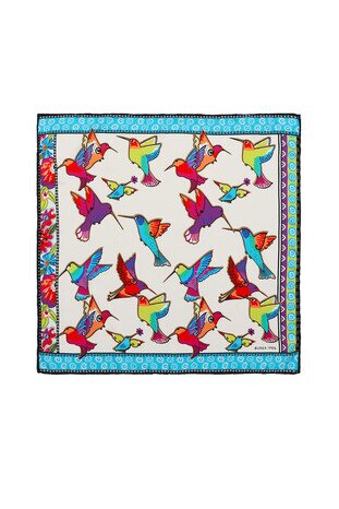 Green Purple Patterned Silky Pocket Square 