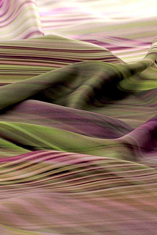 Green Rainbow Pattern Sura Silk Square Scarf - 3