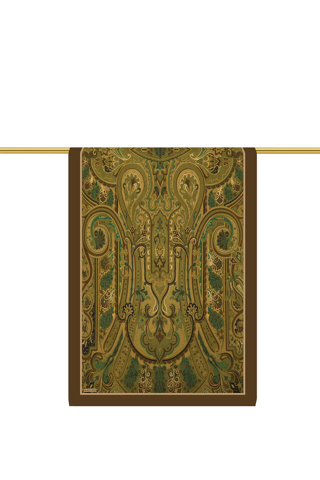 Green Sahara Pattern Sura Silk Scarf - 2