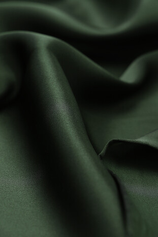 Green Solid Color Sura Silk Square Scarf - Thumbnail