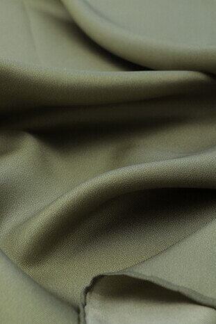 Green Solid Color Twill Silk Square Scarf - Thumbnail