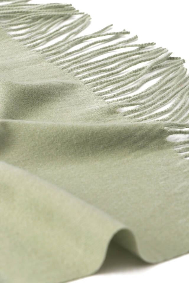 Green Solid Color Winter Shawl - 4