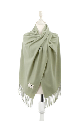 Green Solid Color Winter Shawl 