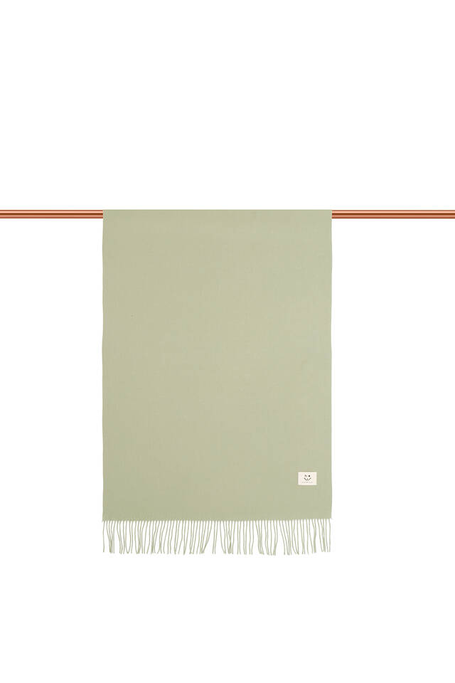 Green Solid Color Winter Shawl - 3