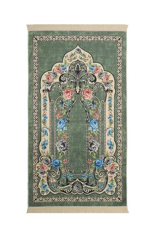 Green Velvet Carpet Prayer Rug 
