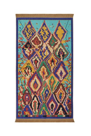 Green Velvet Carpet Prayer Rug - Thumbnail