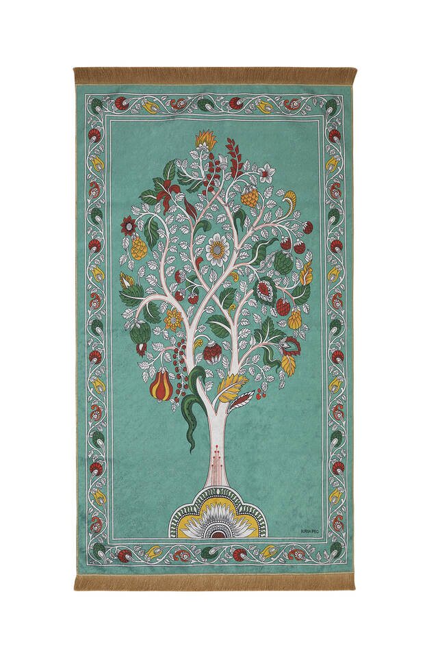 Green Velvet Carpet Prayer Rug 