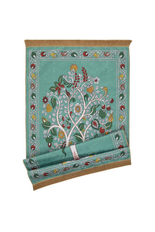 Green Velvet Carpet Prayer Rug - 4
