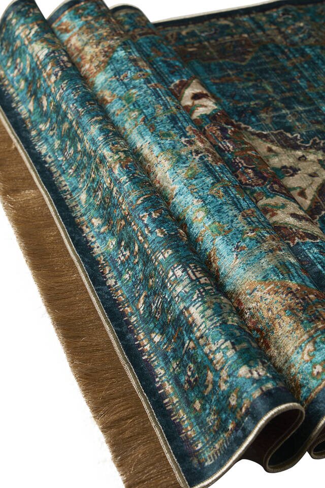 Green Velvet Carpet Prayer Rug - 3