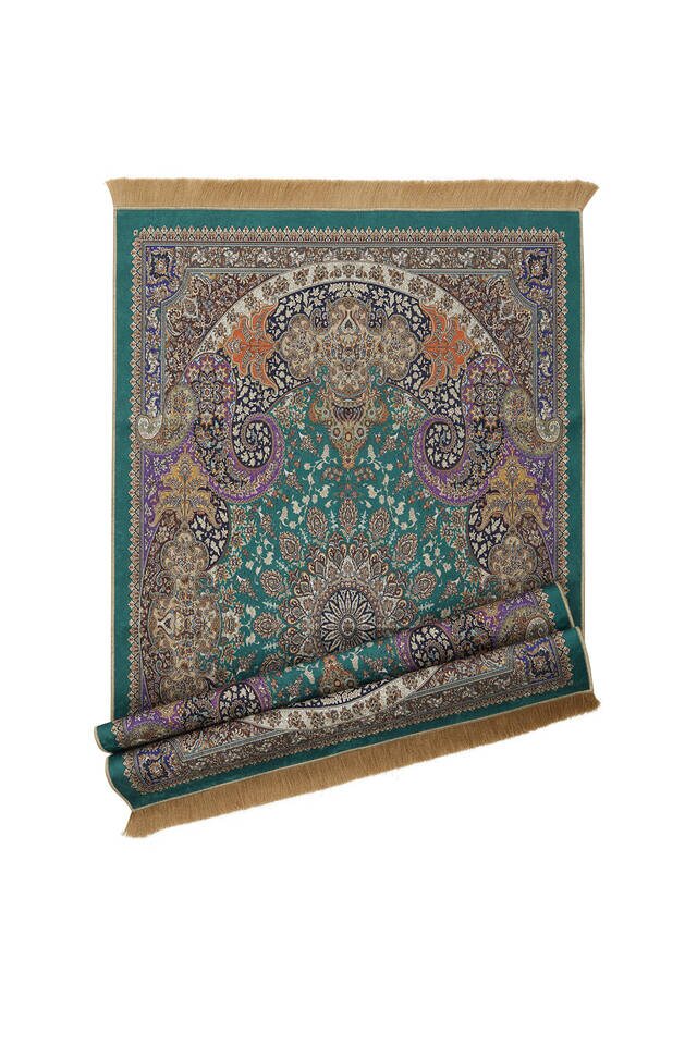 Green Velvet Carpet Prayer Rug - 4