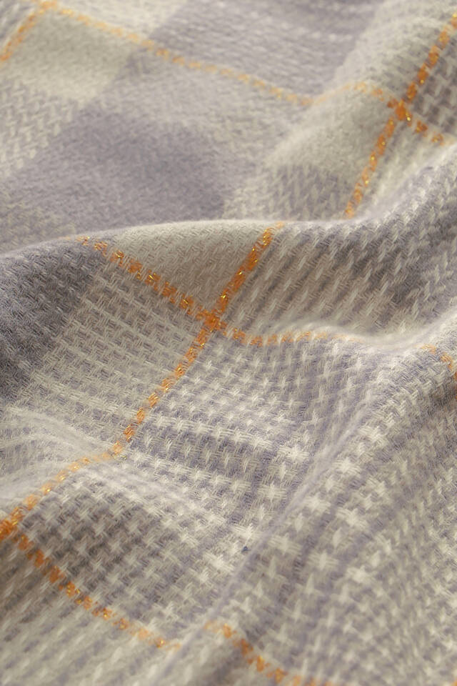 Grey Smoke Patterned Winter Shawl - 4