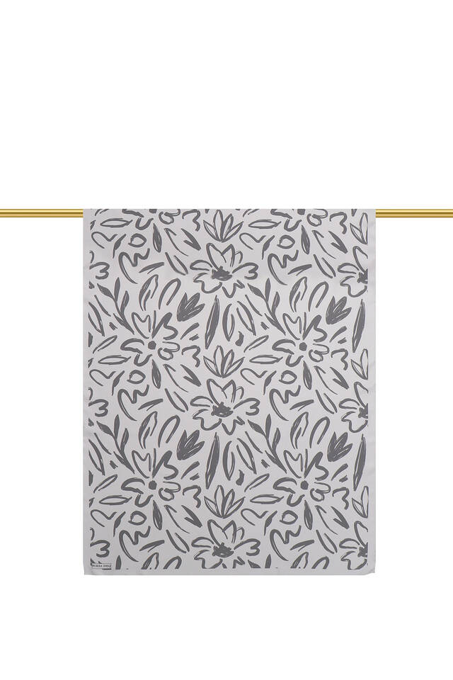Grey Spring Pattern Twill Silk Scarf - 2