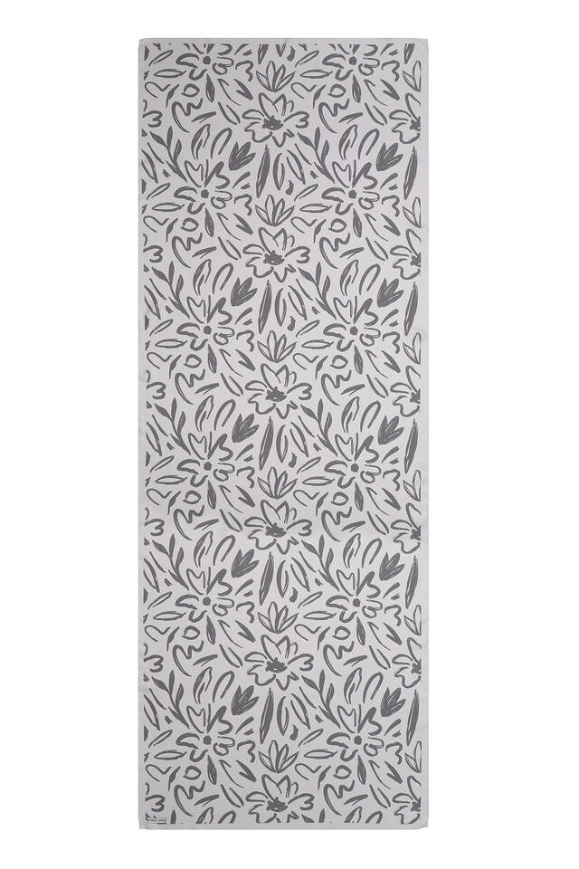 Grey Spring Pattern Twill Silk Scarf - 3