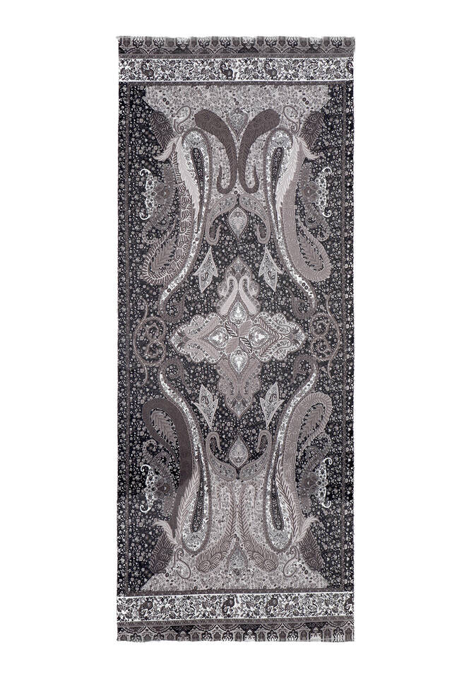 Gri Şal Desen Kışlık Şal - 4