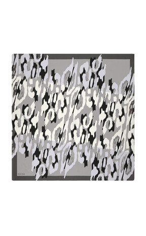 Gri Sare Desen Twill İpek Eşarp 