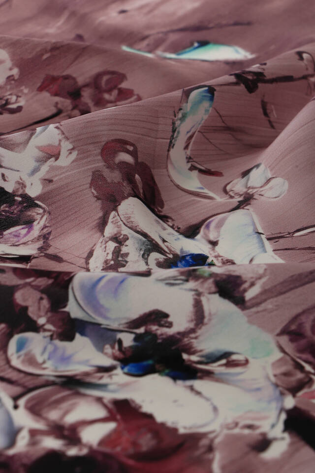 Gül Kurusu Anemon Desen İpek Mendil - 3