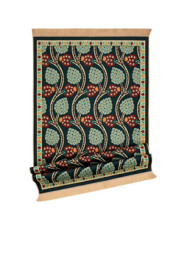 Haki Kadife Halı Seccade - 4