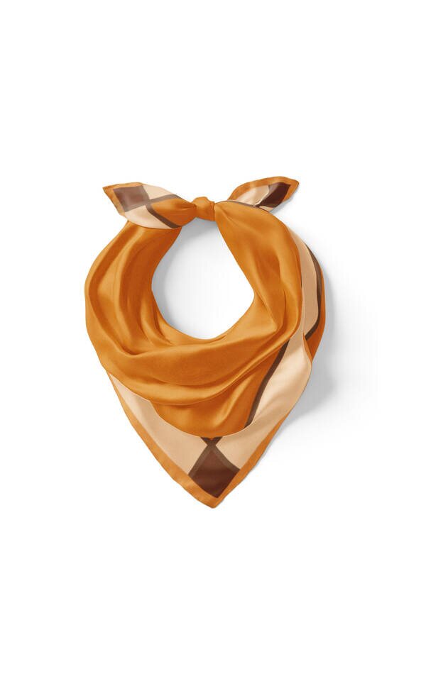 Hardal Geniş Bordürlü Düz İpek Mendil - 2