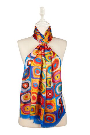 Harmony of Sax Colors Silk Painting Foulard 