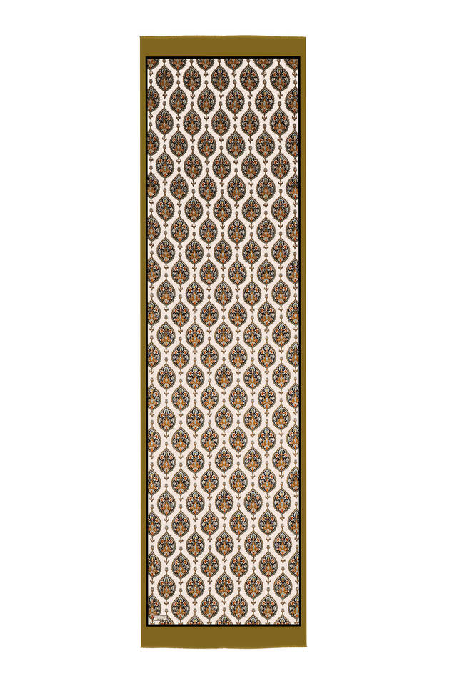 الكاكي هاتاي نمط وشاح الحرير الضيق - 5