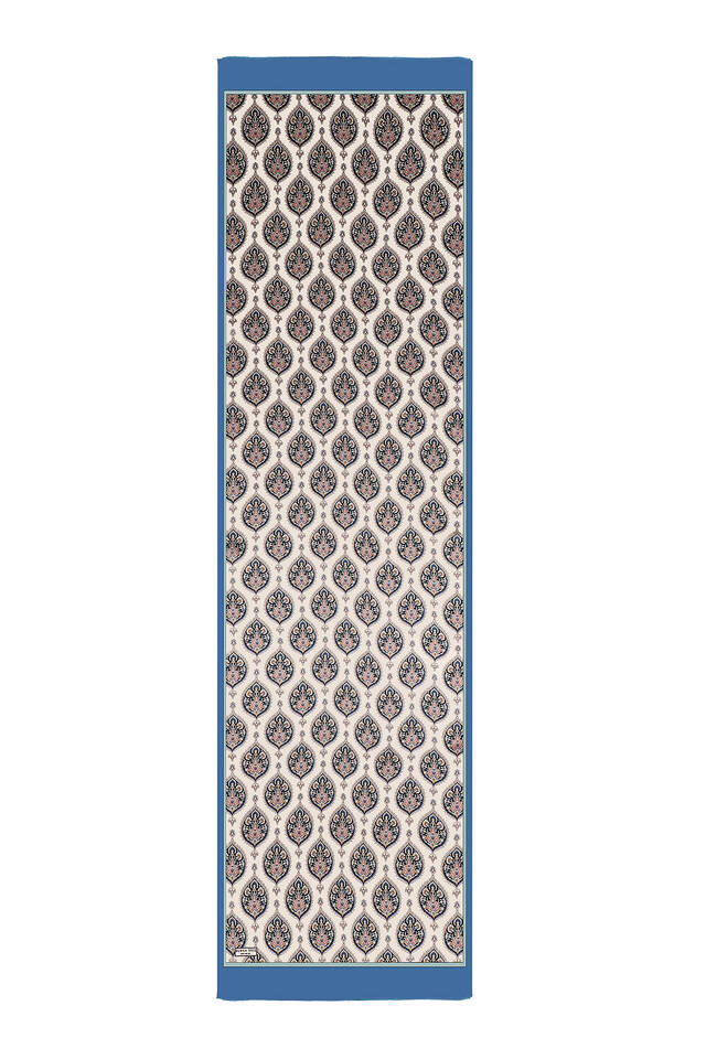 وشاح حريري ضيق بنمط هاتاي النيلي - 5