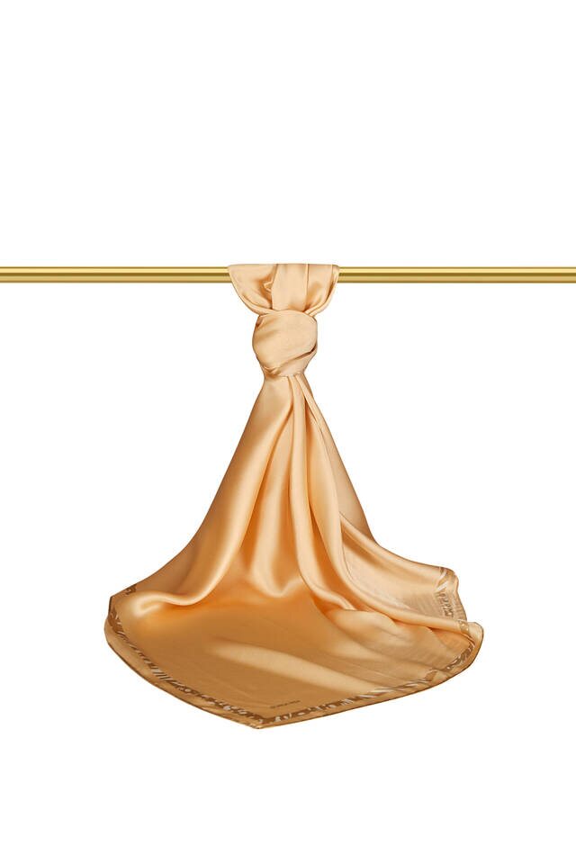 Honey Foam Edge Watery Zebra Silk Square Scarf - 2