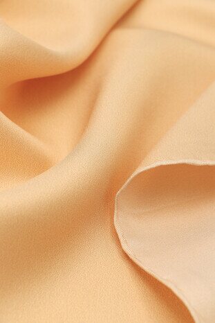Honey Foam Solid Color Twill Silk Square Scarf - Thumbnail