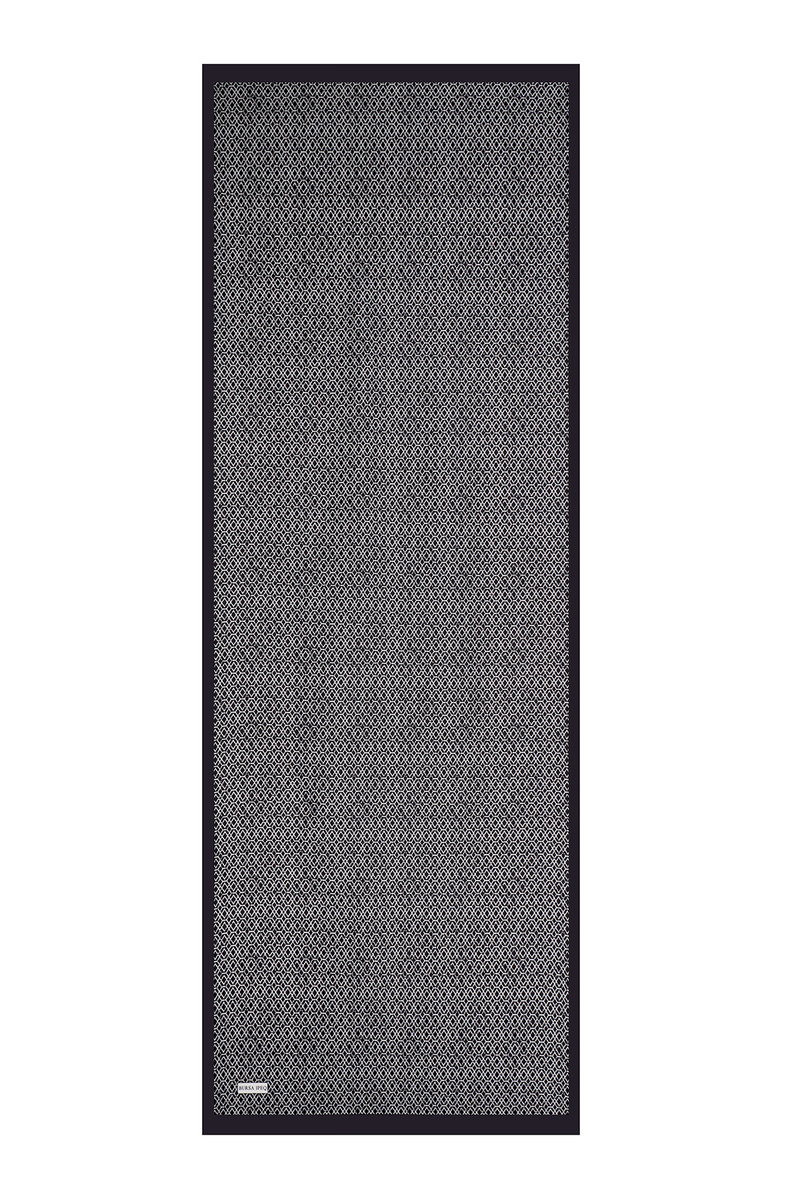 Black Honeycomb Pattern Twill Silk Shawl - 4