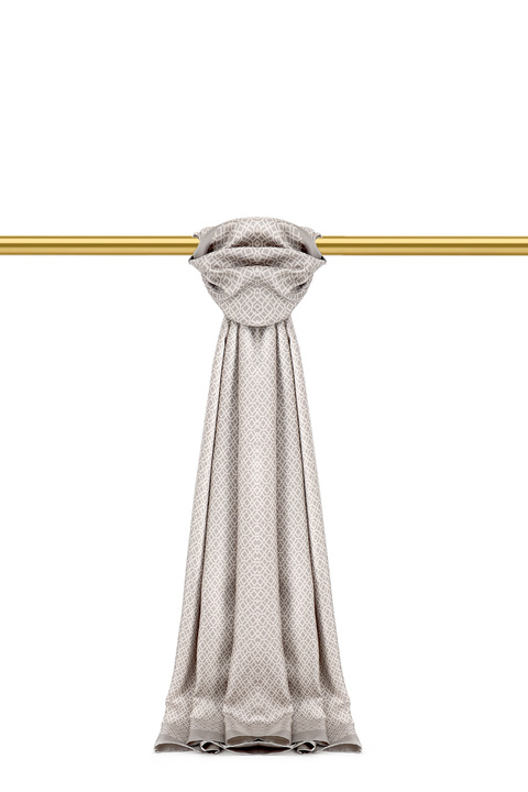 Stone Honeycomb Pattern Twill Silk Shawl 