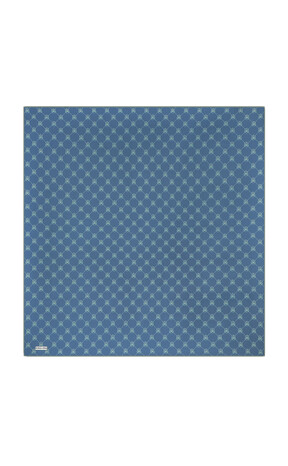 Indigo Butterfly Monogram Twill Silk Square Scarf 