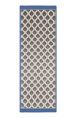 Indigo Hatai Pattern Silk Foulard - Thumbnail