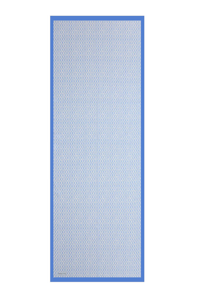 Indigo Honeycomb Pattern Twill Silk Scarf - 4