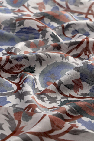 Indigo Kani Pattern Silk Foulard - Thumbnail