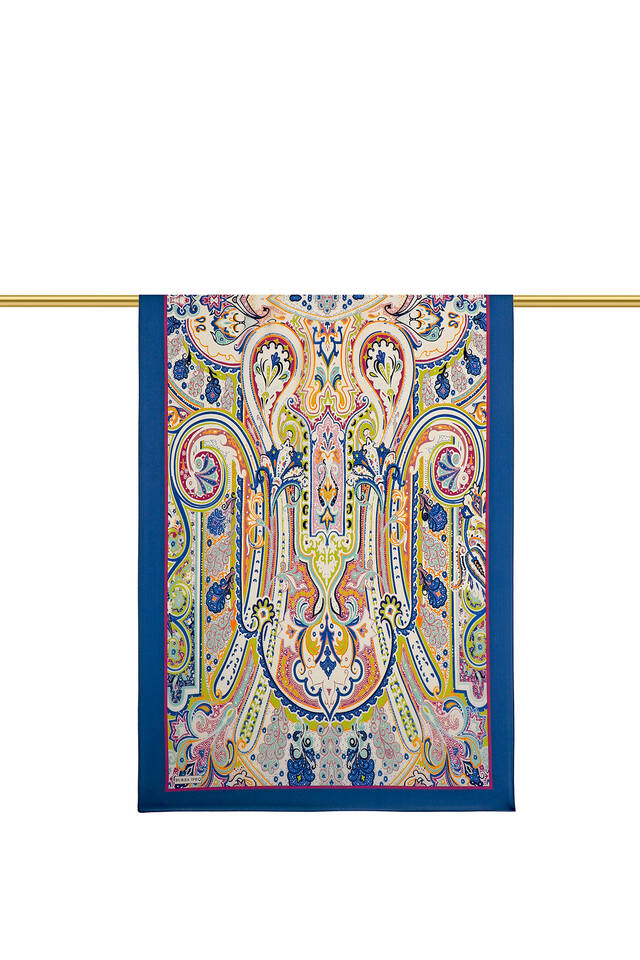 Indigo Sahara Pattern Silk Scarf - 3