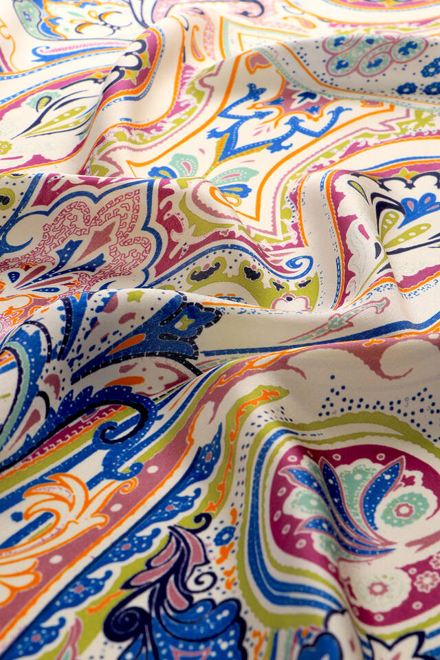 Indigo Sahara Pattern Silk Scarf - 4