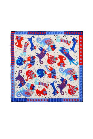 Indigo Sax Patterned Silky Pocket Square 