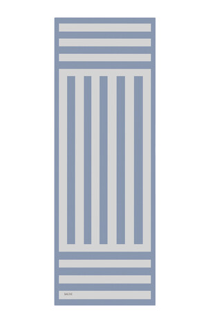 Indigo Stripe Pattern Twill Silk Scarf - Thumbnail