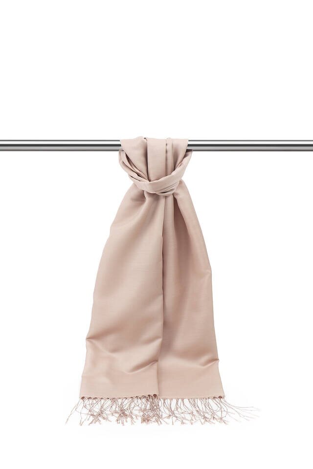 Koyu Pudra İpek Görünümlü Şal - 2
