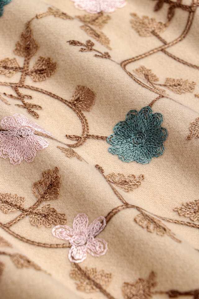 Bej Nakışlı Kışlık Şal - 4