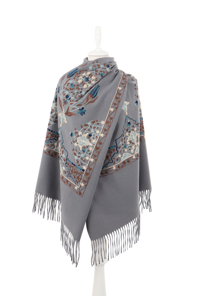 Füme Nakışlı Kışlık Şal - 2