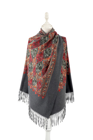 Füme Nakışlı Kışlık Şal 