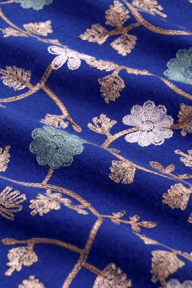 Saks Nakışlı Kışlık Şal - 4