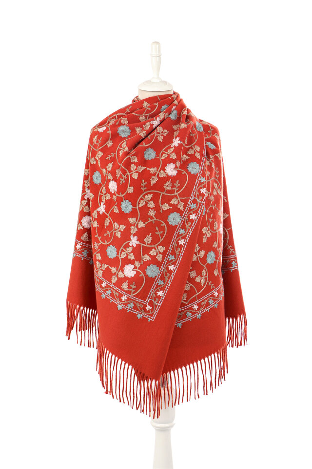 Tarçın Nakışlı Kışlık Şal - 2