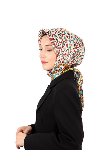 Green Ivy Pattern Sura Silk Scarf 