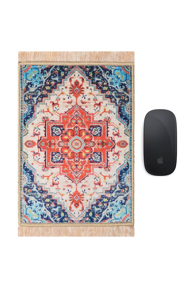 Mavi Dekoratif Küçük Halı Mousepad - 1
